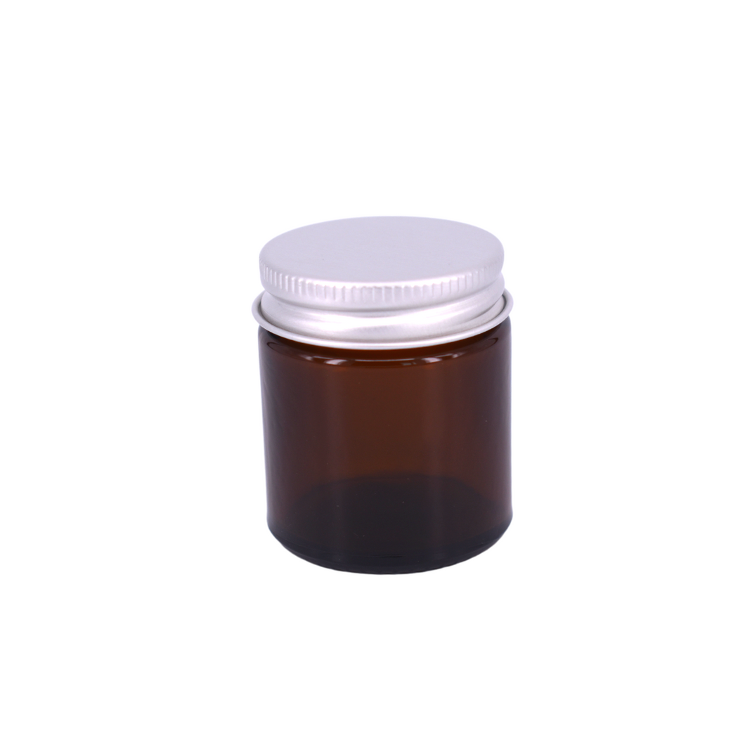 Nutley's 30ml Amber Glass Ointment Jars with Silver Lids