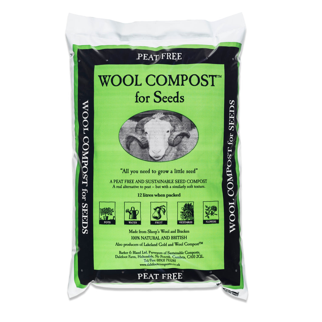 Dalefoot fine wool seed compost peat free nutrient rich from Lake District 12 litre bags Peat Free Compost