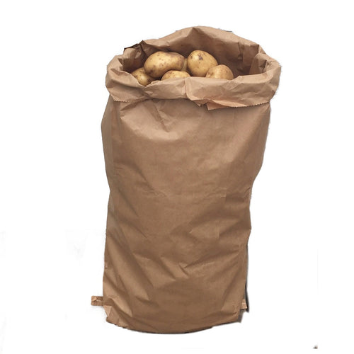 Nutley's paper potato sacks 25kg stitched bottom 3-ply plain harvest store vegetables