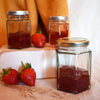 Nutley's 8oz Hexagonal Jam Jars with Screw-Top Lid - Choose Lid Colour & Quantity