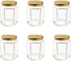 Nutley's 8oz Hexagonal Jam Jars with Screw-Top Lid - Choose Lid Colour & Quantity