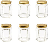 Nutley's 8oz Hexagonal Jam Jars with Screw-Top Lid - Choose Lid Colour & Quantity