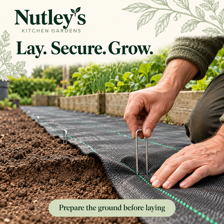 Nutley's Heavy Duty Weed Control Fabric with Pegs - 100gsm