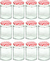 Nutley's 8oz Hexagonal Jam Jars with Screw-Top Lid - Choose Lid Colour & Quantity