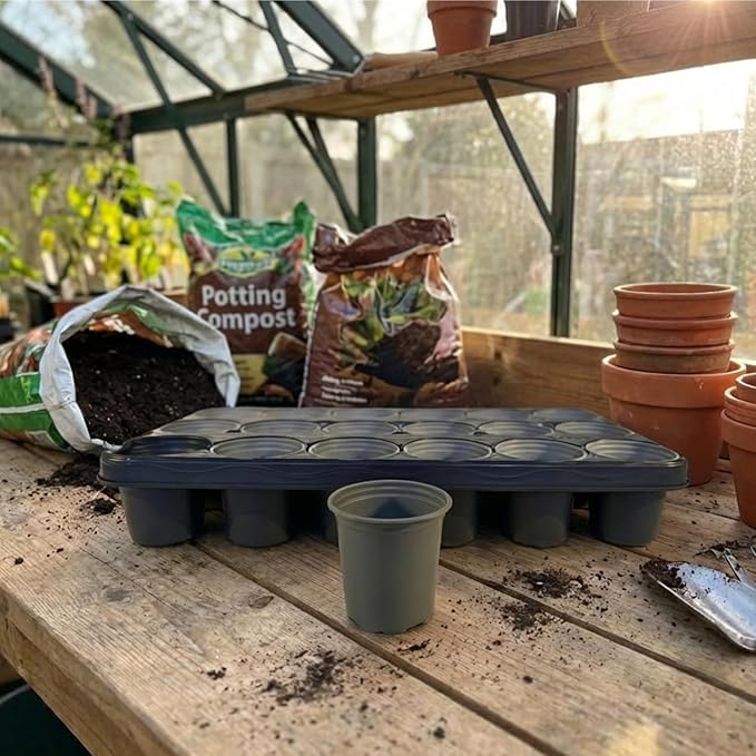 Nutley's 18×9 cm Plant Pot Shuttle Trays – Pack of 2, Pot Carry & Propagation Trays (With or Without Pots)