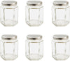 Nutley's 8oz Hexagonal Jam Jars with Screw-Top Lid - Choose Lid Colour & Quantity