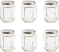 Nutley's 8oz Hexagonal Jam Jars with Screw-Top Lid - Choose Lid Colour & Quantity