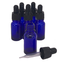 Load image into Gallery viewer, Nutley&#39;s 10ml Cobalt Blue Glass Dropper Bottle Oils Perfumes Pipettes Vials 
