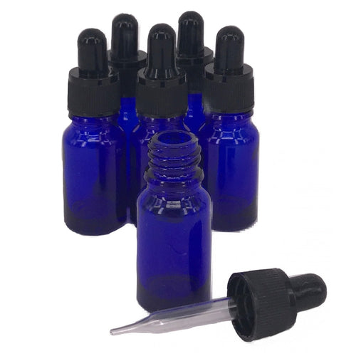 Nutley's 10ml Cobalt Blue Glass Dropper Bottle Oils Perfumes Pipettes Vials 