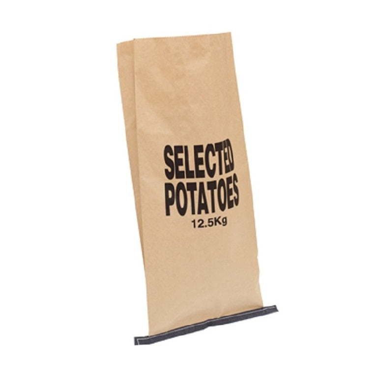 Nutley's half-size paper potato sacks 12.5kg stitched bottom 3-ply plain harvest store vegetables