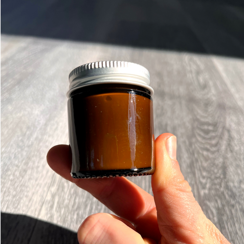 Nutley's 30ml Amber Glass Ointment Jars with Silver Lids