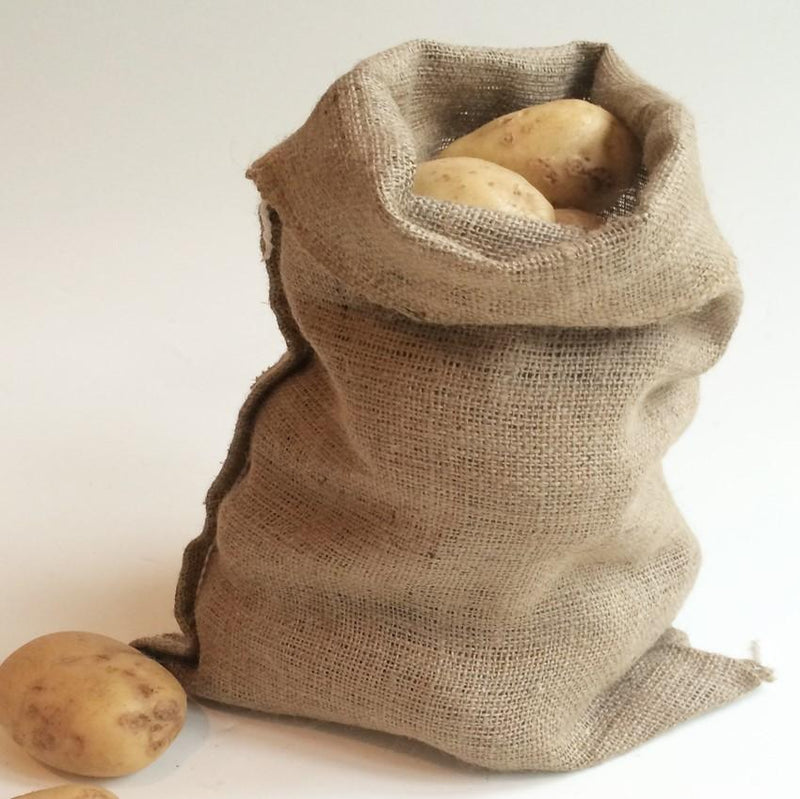 	Hessian Potato Sack Easy Carry 30 x 45cm 5kg Half Size Vegetable Storage Bag 