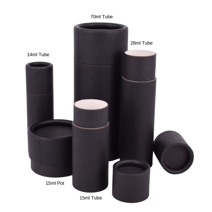 Nutley's 15ml Plastic Free Black Cardboard Cosmetic Tube
