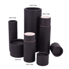 Load image into Gallery viewer, Nutley&#39;s 15ml Plastic Free Black Cardboard Cosmetic Tube
