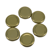 Load image into Gallery viewer, Nutley&#39;s 48mm Gold Jam Jar Lids
