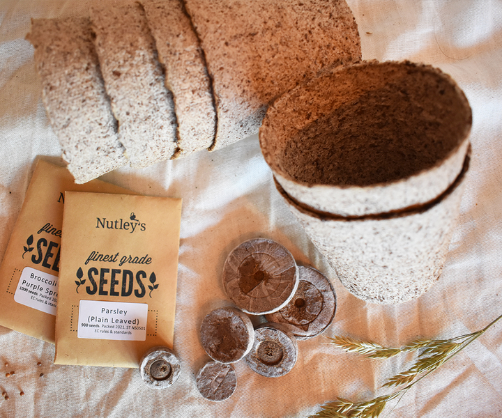 Nutley’s 6cm and 8cm Round Jiffy Peat-Free Fibre Plant Pots Duo