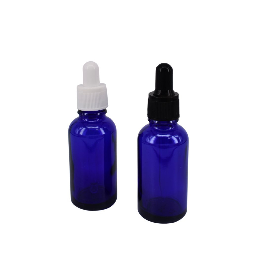 Nutley's 30ml Cobalt Blue Glass Bottles: Choose Lid Colour