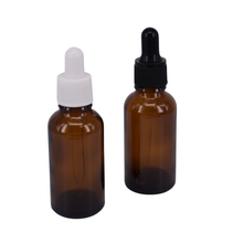 Load image into Gallery viewer, Nutley&#39;s 30ml Amber Glass Dropper Bottles: Choose Lid Colour
