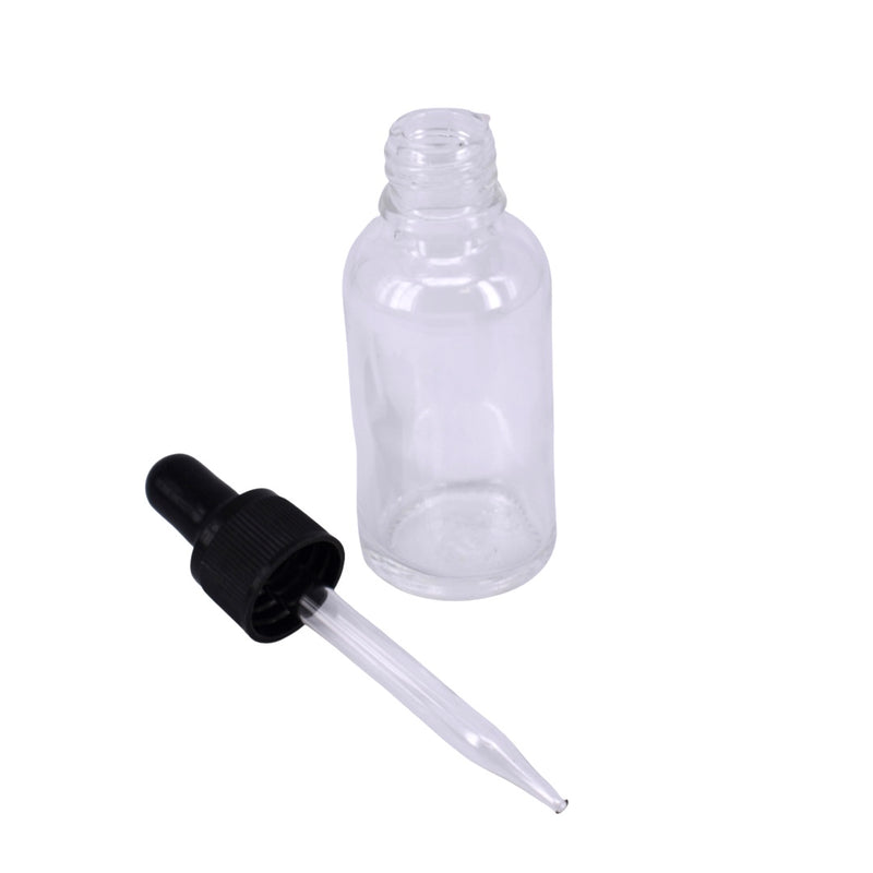 Nutley's 30ml Clear Glass Dropper Bottles: Choose Lid Colour