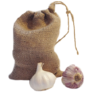 Nutley's Small Hessian Drawstring Garlic Bag Sack 14cm x 20cm keep bulbs fresher longer