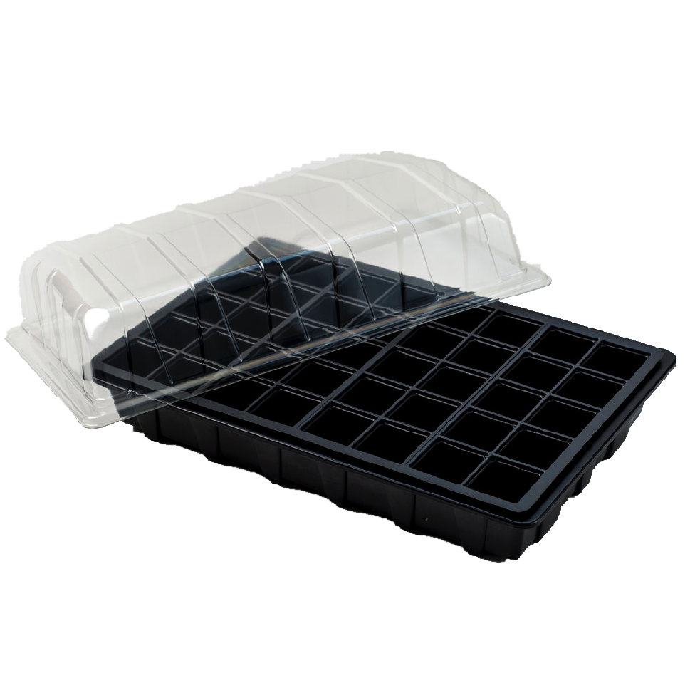 Nutley's Full-Size Seed Propagator Sets Tray with or without drainage holes, 40-Cell Insert, Lid seedlings 