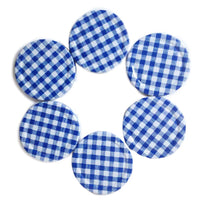 6 Nutley's 63mm Blue Gingham Lids
