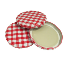 Load image into Gallery viewer, Nutley&#39;s 82mm Red Gingham Lids
