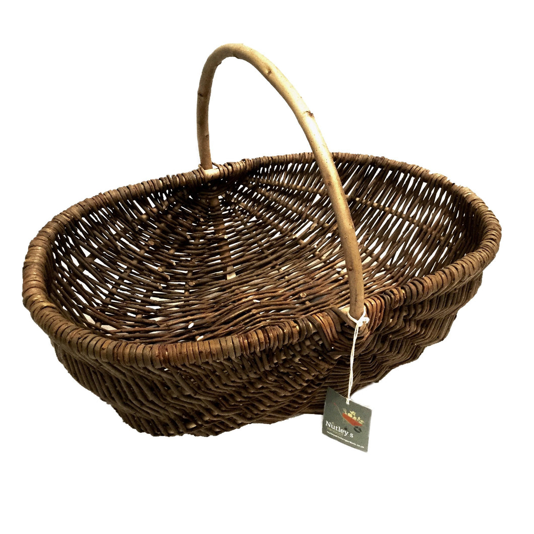 Nutley's Large Beautiful Hand-Made Rustic Willow Garden Trug Basket wicker trug rustic basket basket with handle biodegradable 