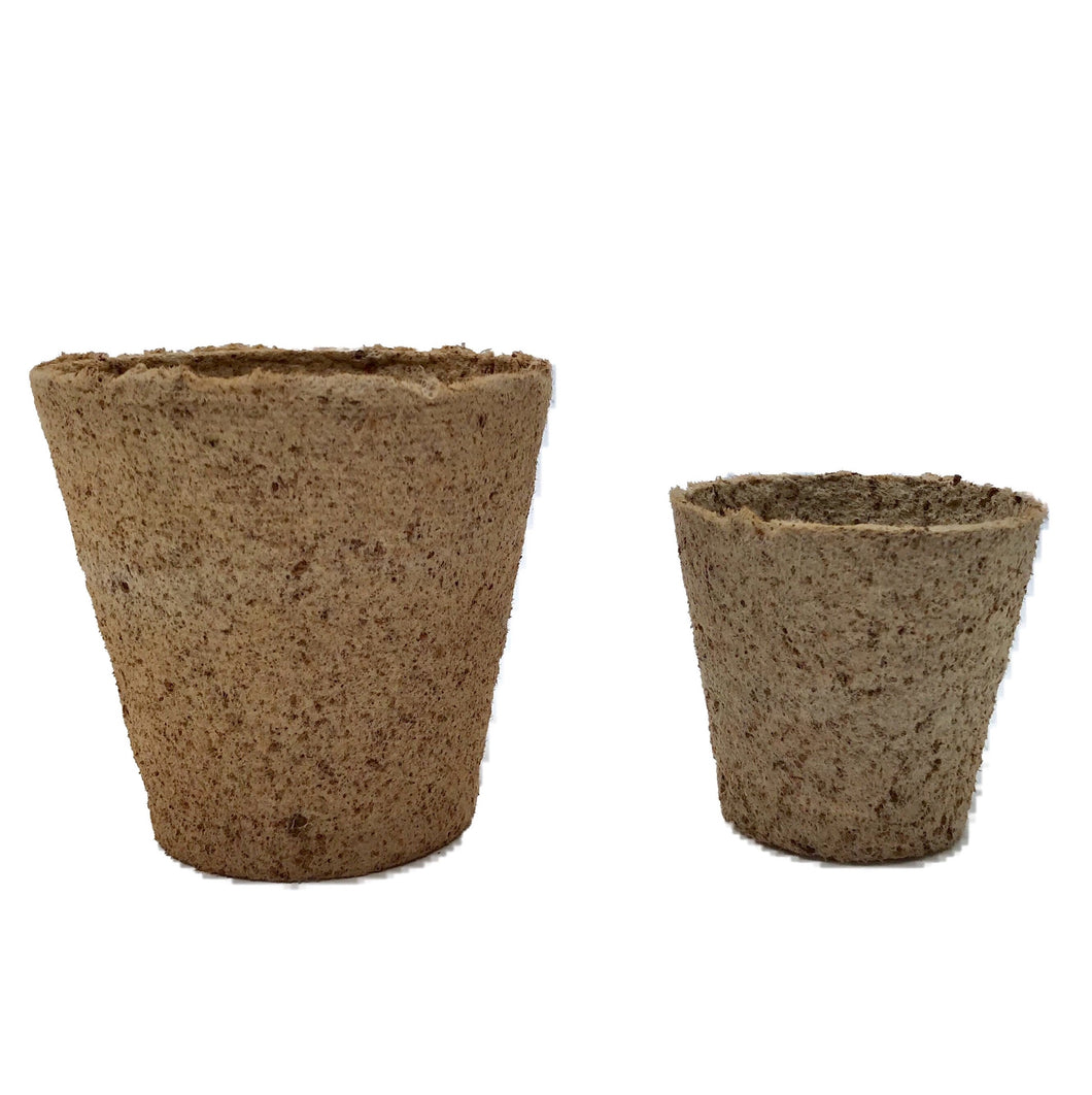 Nutley’s 6cm and 8cm Round Jiffy Peat-Free Fibre Plant Pots Duo