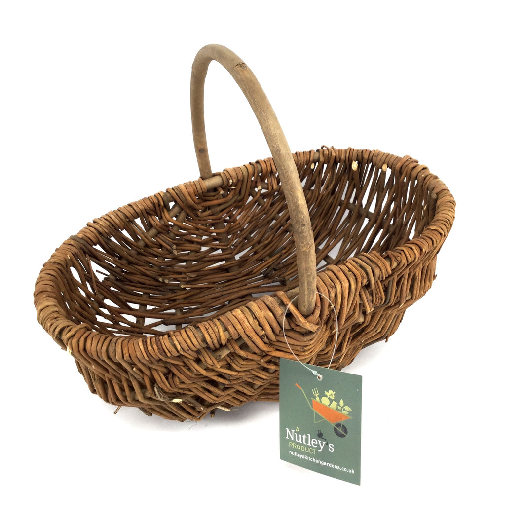 Nutley's Beautiful Small Hand-Made Rustic Willow Garden Trug Basket wicker